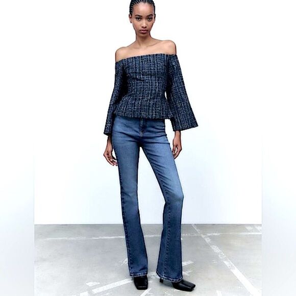 ZARA Top BLOGGER FAVORITE  Shirt Off Shoulder Blouse • NEW WITH TAGS • - Picture 11 of 15